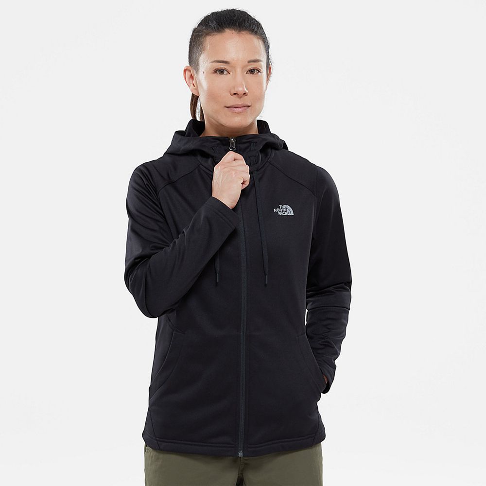 The North Face Fleece Jacket Womens Australia - The North Face Tech Mezzaluna Hooded Black Hiking (N